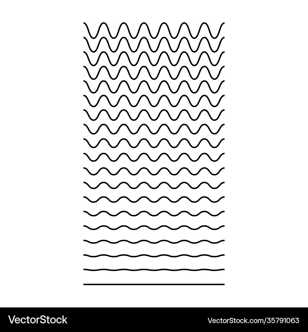 Set wavy curvy zigzag horizontal lines simple Set wavy curvy zigzag horizontal lines simple vector image