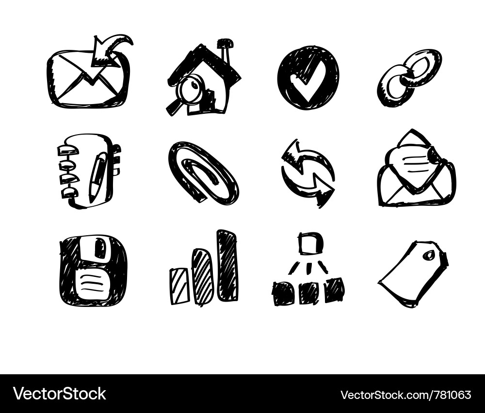 Sketch web icons vector image