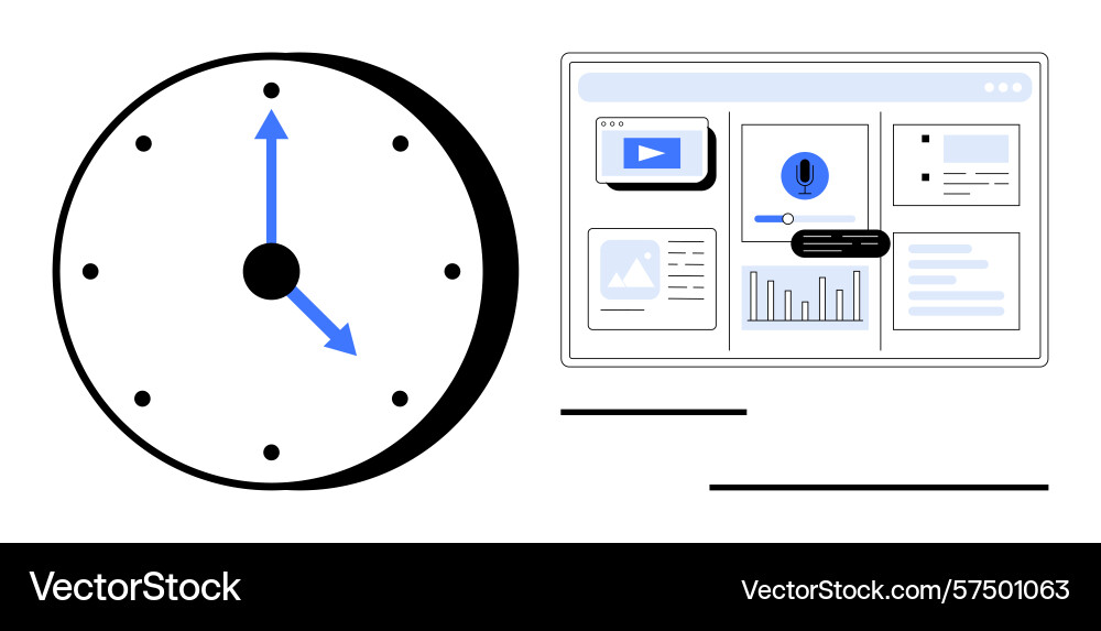 Time management and digital workflow optimization Time management and digital workflow optimization vector image