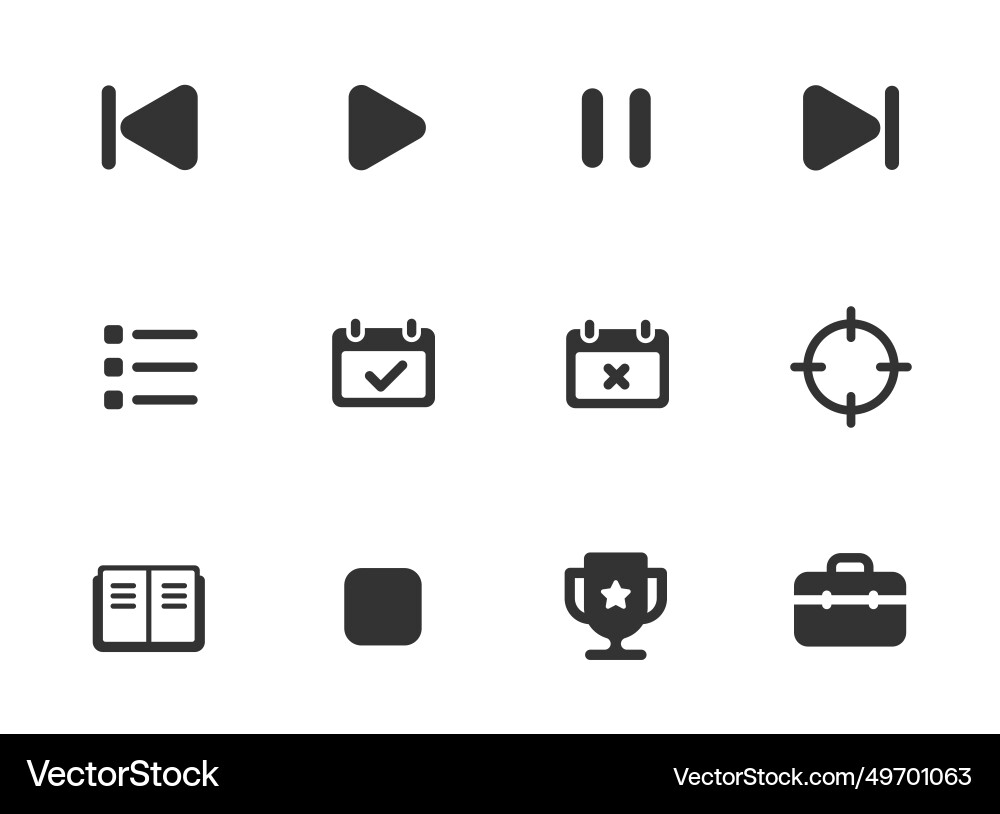 Ui web icons isolated on white background Vector Image
