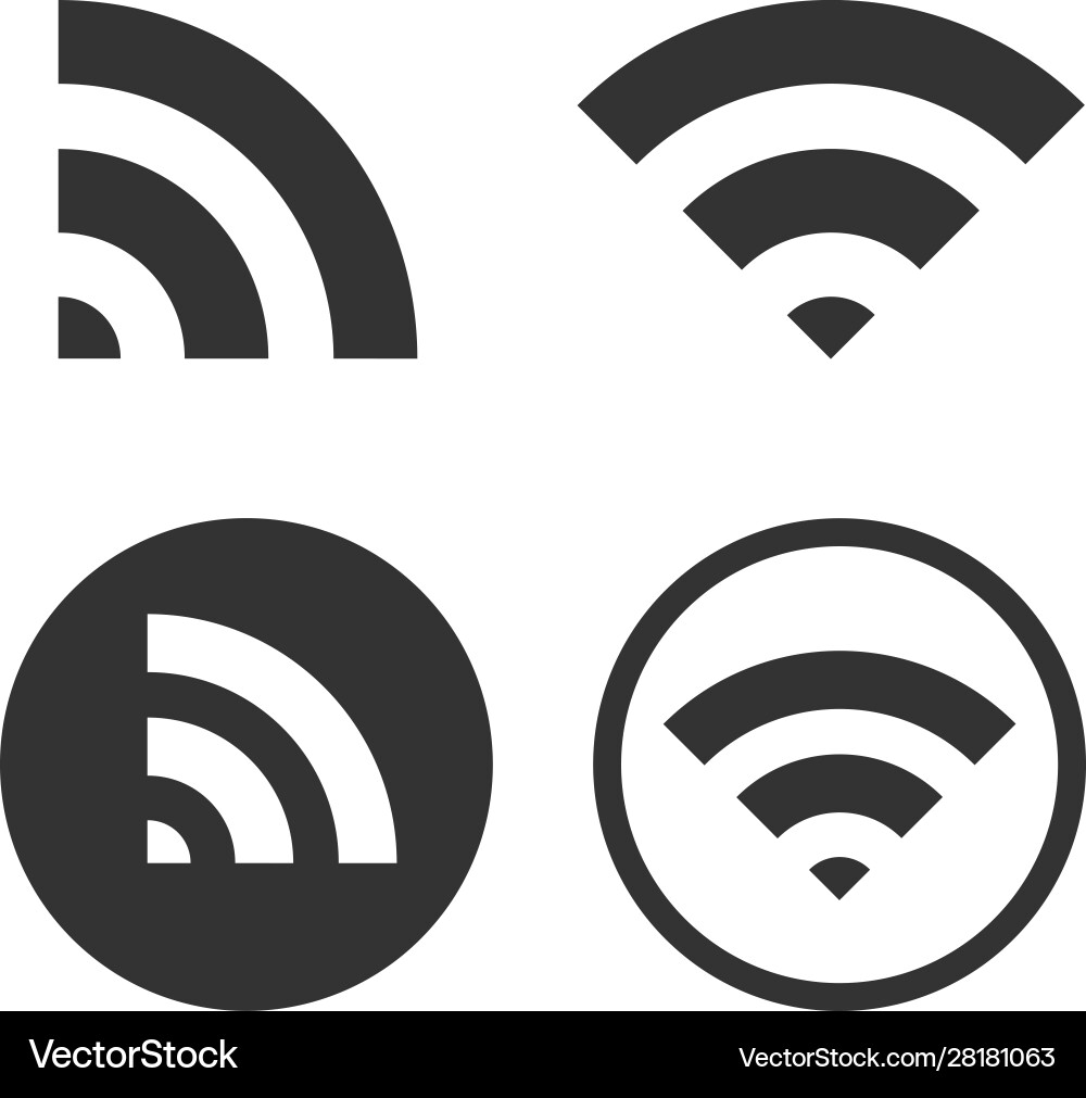 Wifi icon sign shape button set sharp 2 Wifi icon sign shape button set sharp 2 vector image