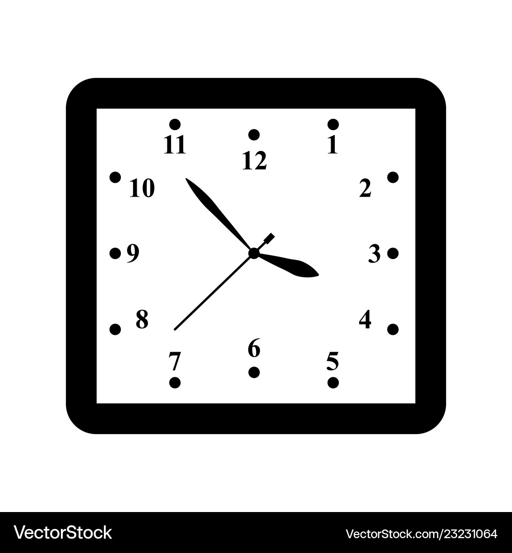 A clock icon in outline time minute – Royalty-Free Vector | VectorStock, image size:1000x1080