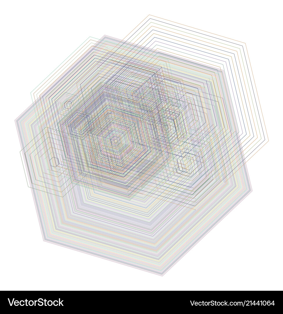 Abstract hexagon geometric pattern colorful vector image