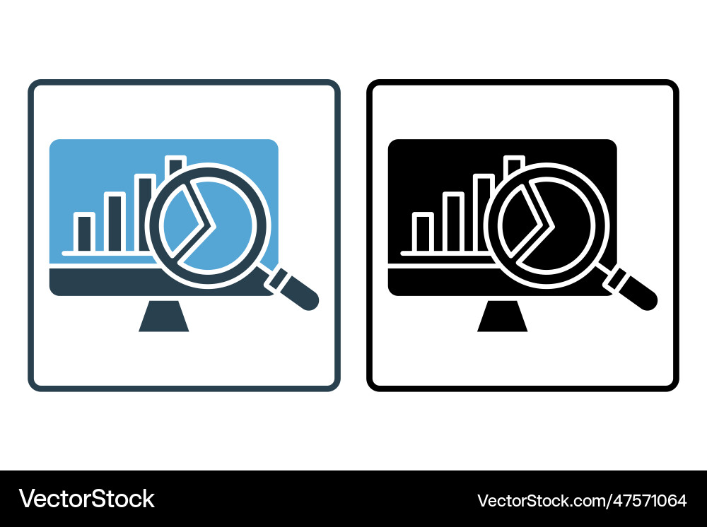 Analytics data presentation icon computer Analytics data presentation icon computer vector image