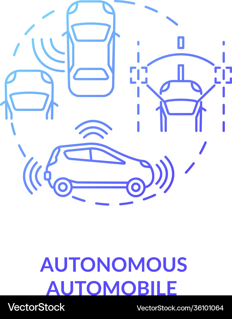 Autonomous automobile concept icon Autonomous automobile concept icon vector image