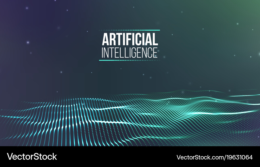 Background 3d grid ai tech wire network Vector Image