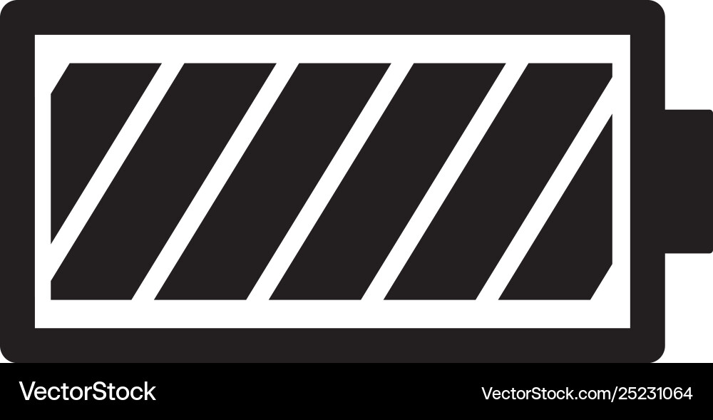 Battery icon in flat style for apps ui Vector Image