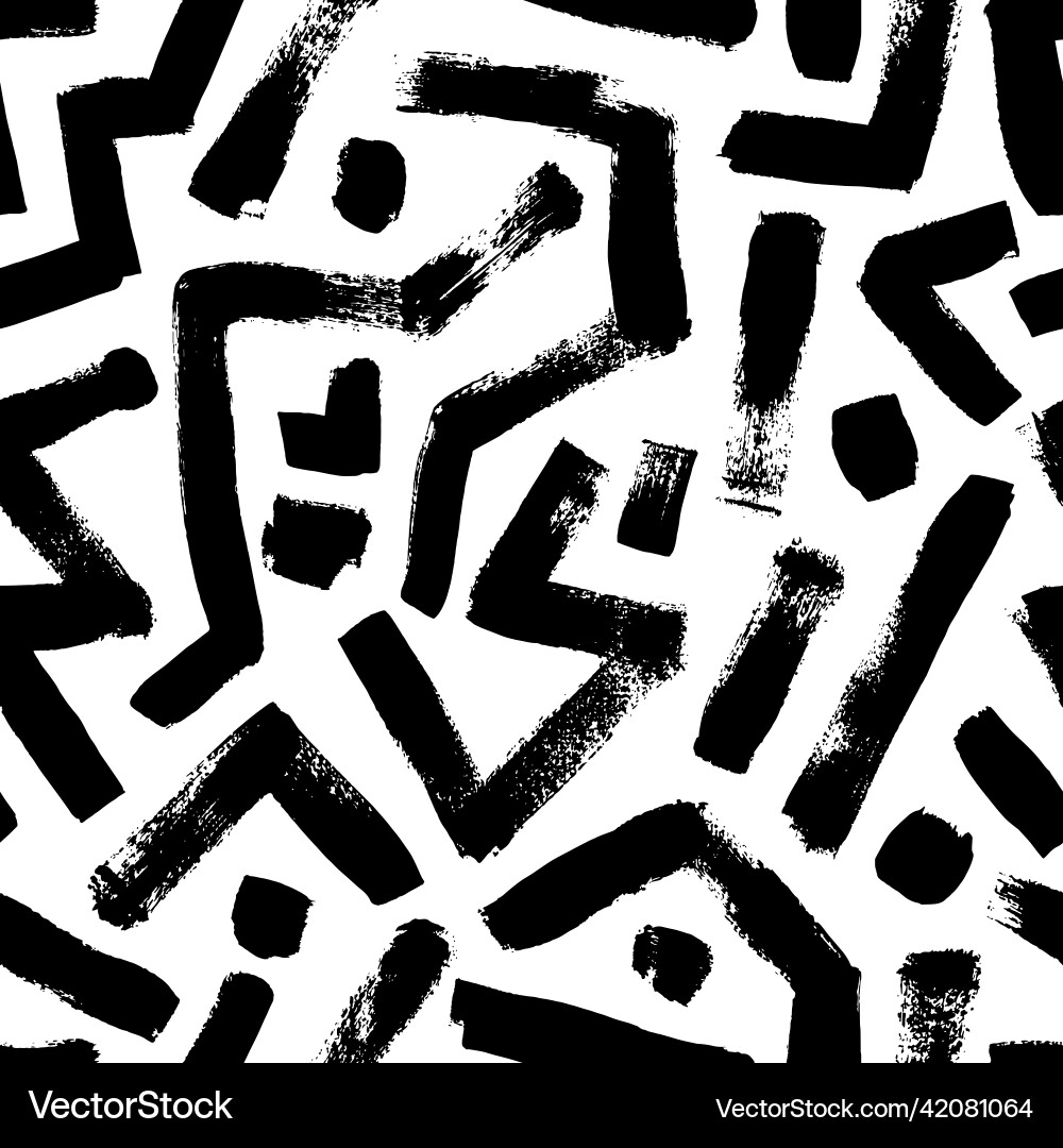 Bold brush lines irregular maze seamless pattern Bold brush lines irregular maze seamless pattern vector image