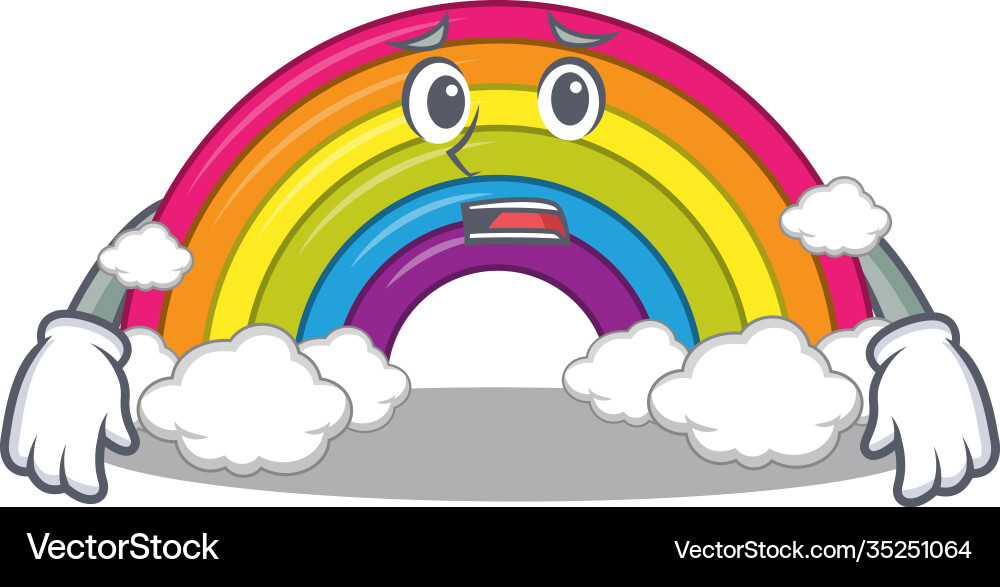 Cartoon Design Stil Regenbogen zeigen besorgt Cartoon Design Stil Regenbogen zeigen besorgt vektorbild