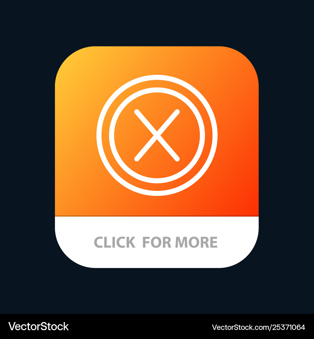 Close cross interface no user mobile app button Close cross interface no user mobile app button vector image