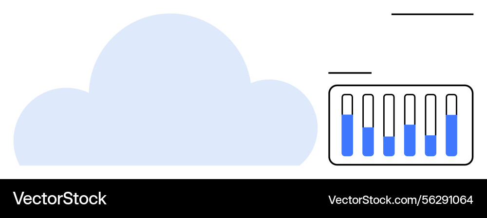 Cloud storage system with data analytics graph vector image