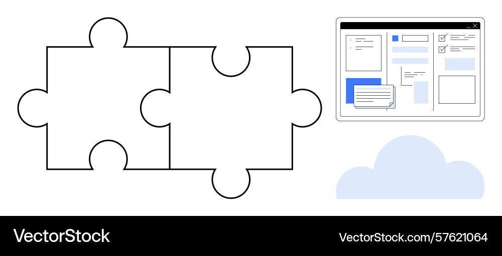 Collaborative integration concept with puzzle Collaborative integration concept with puzzle vector image