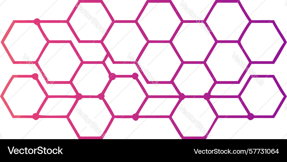 Elongated honeycomb gradient abstract pattern vector image