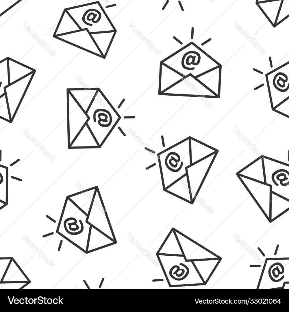 Email message icon in flat style mail document vector image