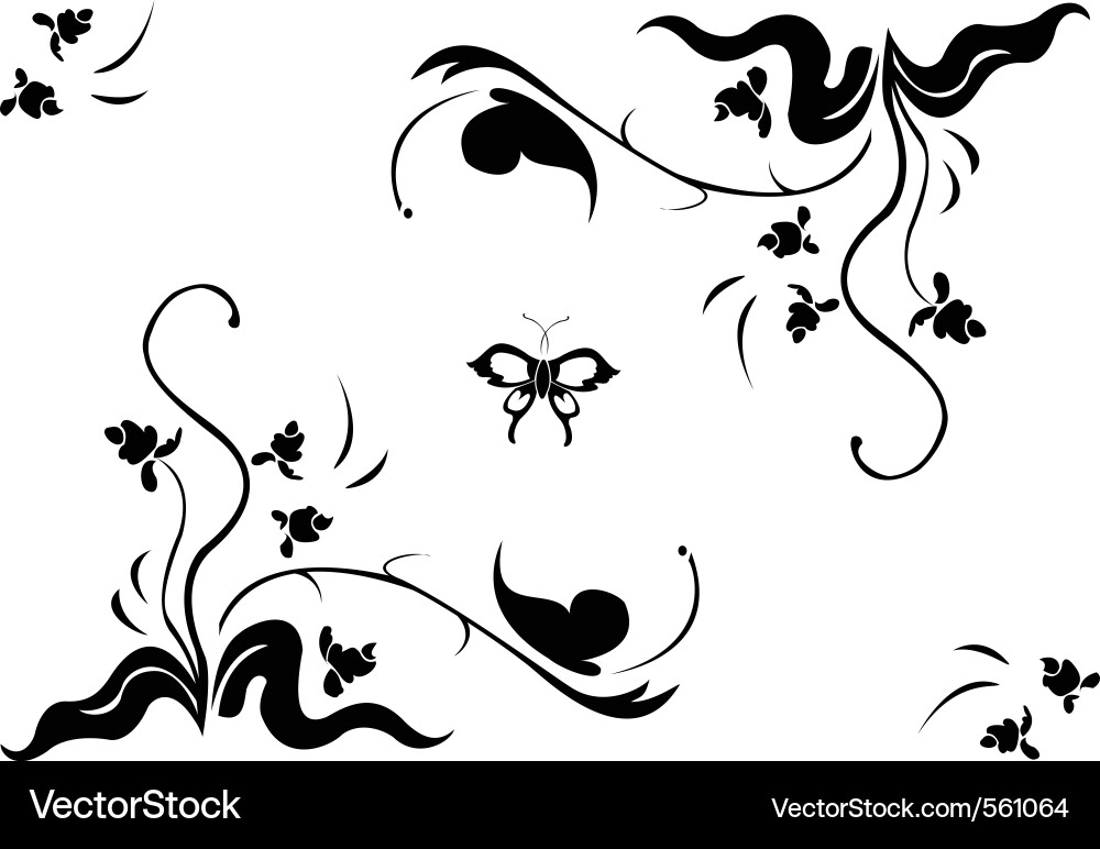 Floral Swirl Pattern Vector Image