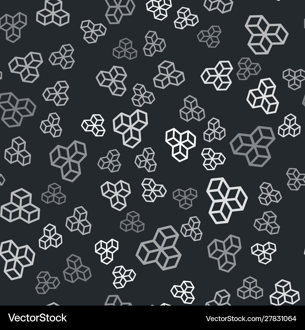 Grey isometric cube icon isolated seamless pattern Grey isometric cube icon isolated seamless pattern vector image