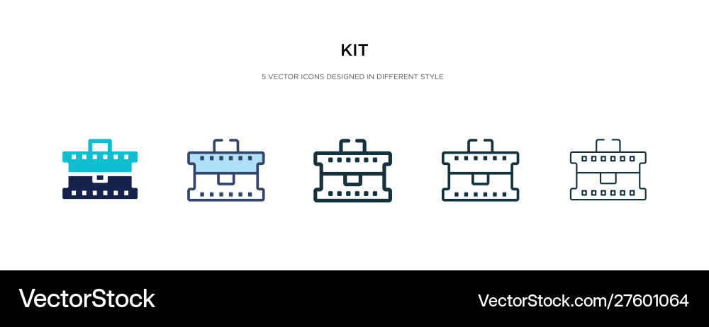 Kit icon in different style two colored Kit icon in different style two colored Vector Image
