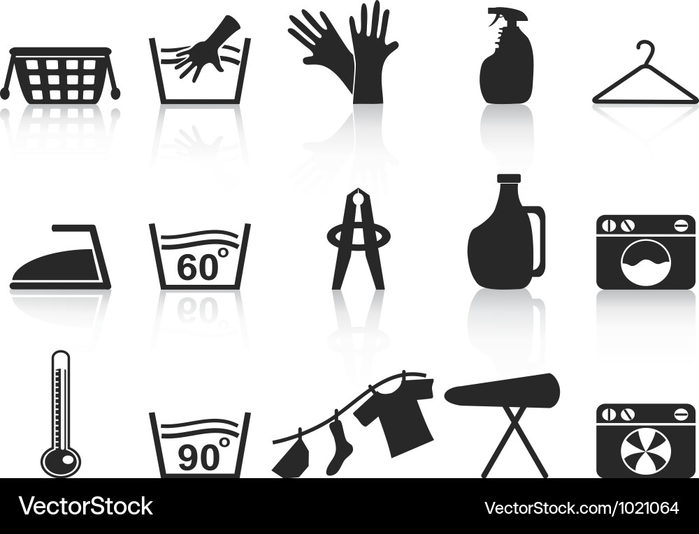 Laundry Icons Set Vector Image