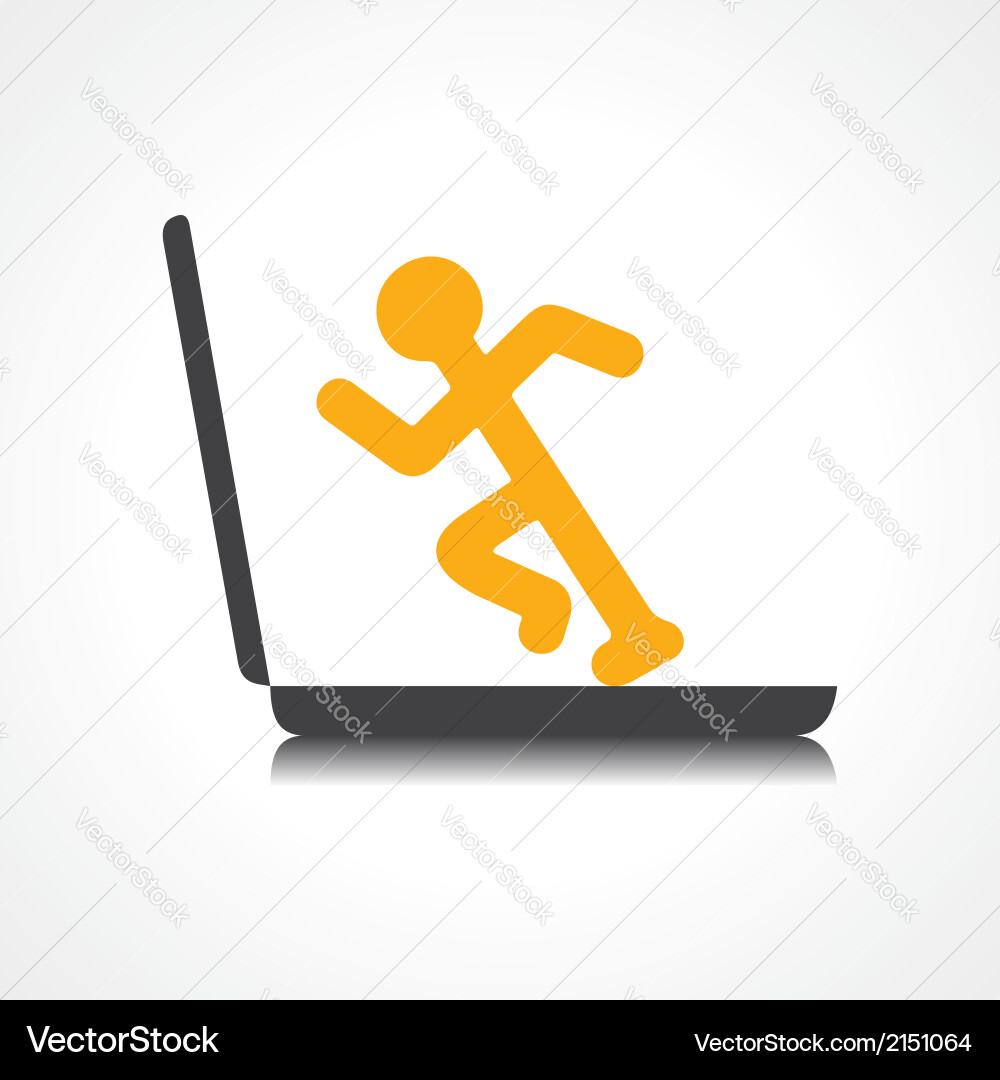 Man running with technology Vector Image