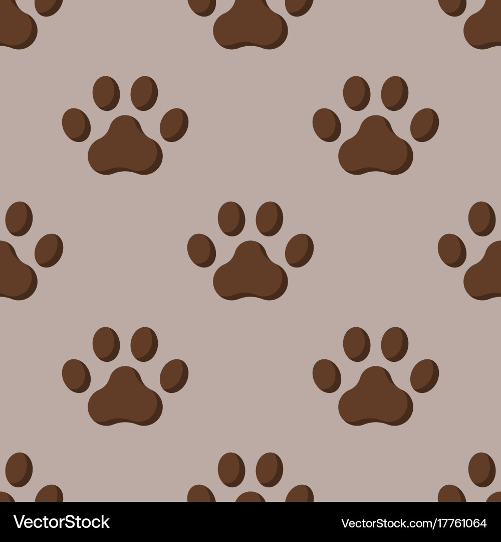 Paw Print Seamless Pattern Vector Image