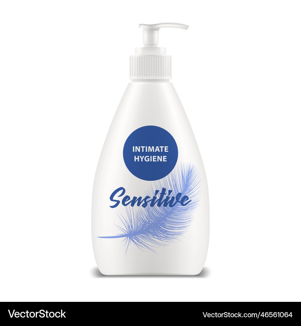 Realistische Flasche intime Seife oder Frau Lotion Realistische Flasche intime Seife oder Frau Lotion vektorbild