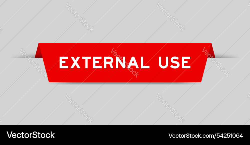 Red color inserted label with word external use Vector Image