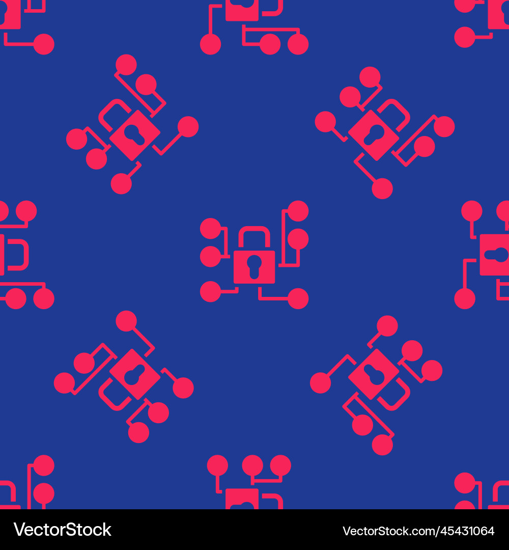 Red cyber security icon isolated seamless pattern Red cyber security icon isolated seamless pattern vector image