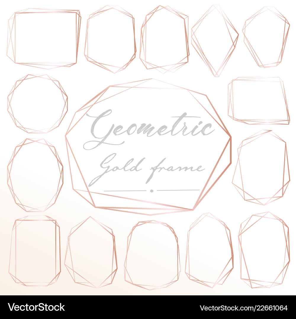 Set aus geometrischem rosa Goldrahmen dekorative Set aus geometrischem rosa Goldrahmen dekorative vektorbild