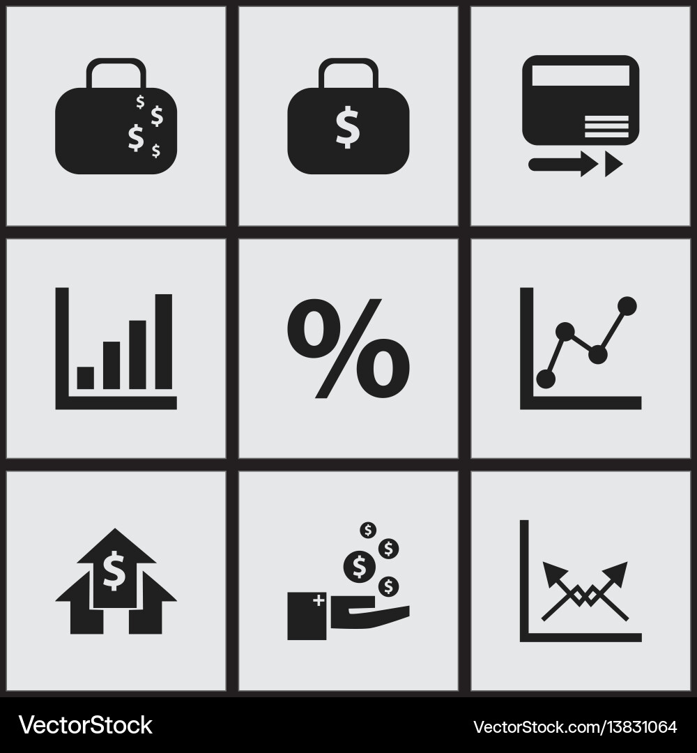 Set of 9 editable statistic icons includes Set of 9 editable statistic icons includes vector image