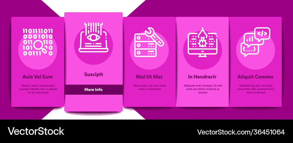 Software testing and analysis onboarding elements Software testing and analysis onboarding elements vector image