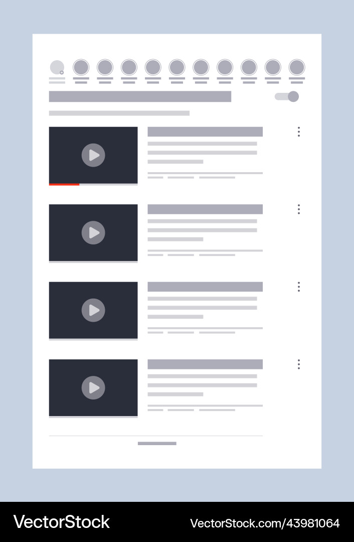 Video player template interface hosting Video player template interface hosting vector image