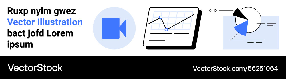 Video recording graph analysis and data Video recording graph analysis and data vector image