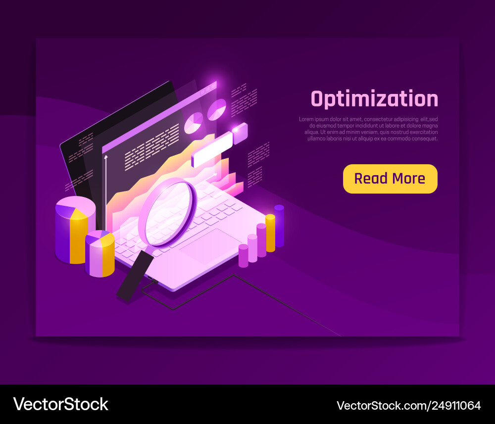 Web Traffic Isometric Data Page vector image