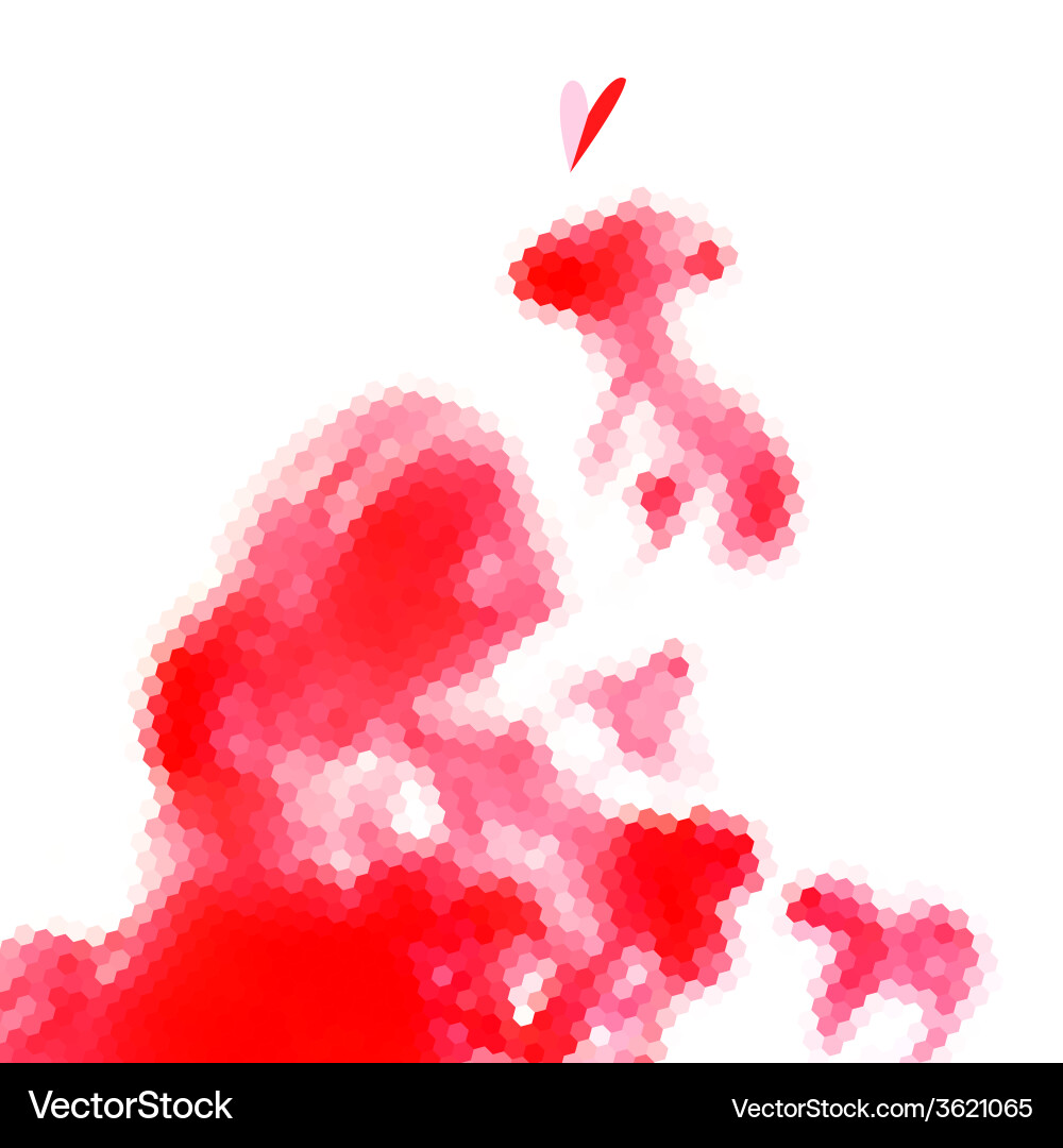 Abstract red on a white background of the polygons Vector Image