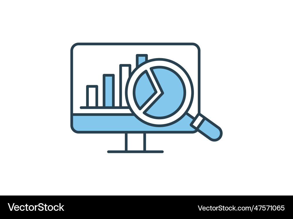 Analytics data presentation icon computer Analytics data presentation icon computer vector image