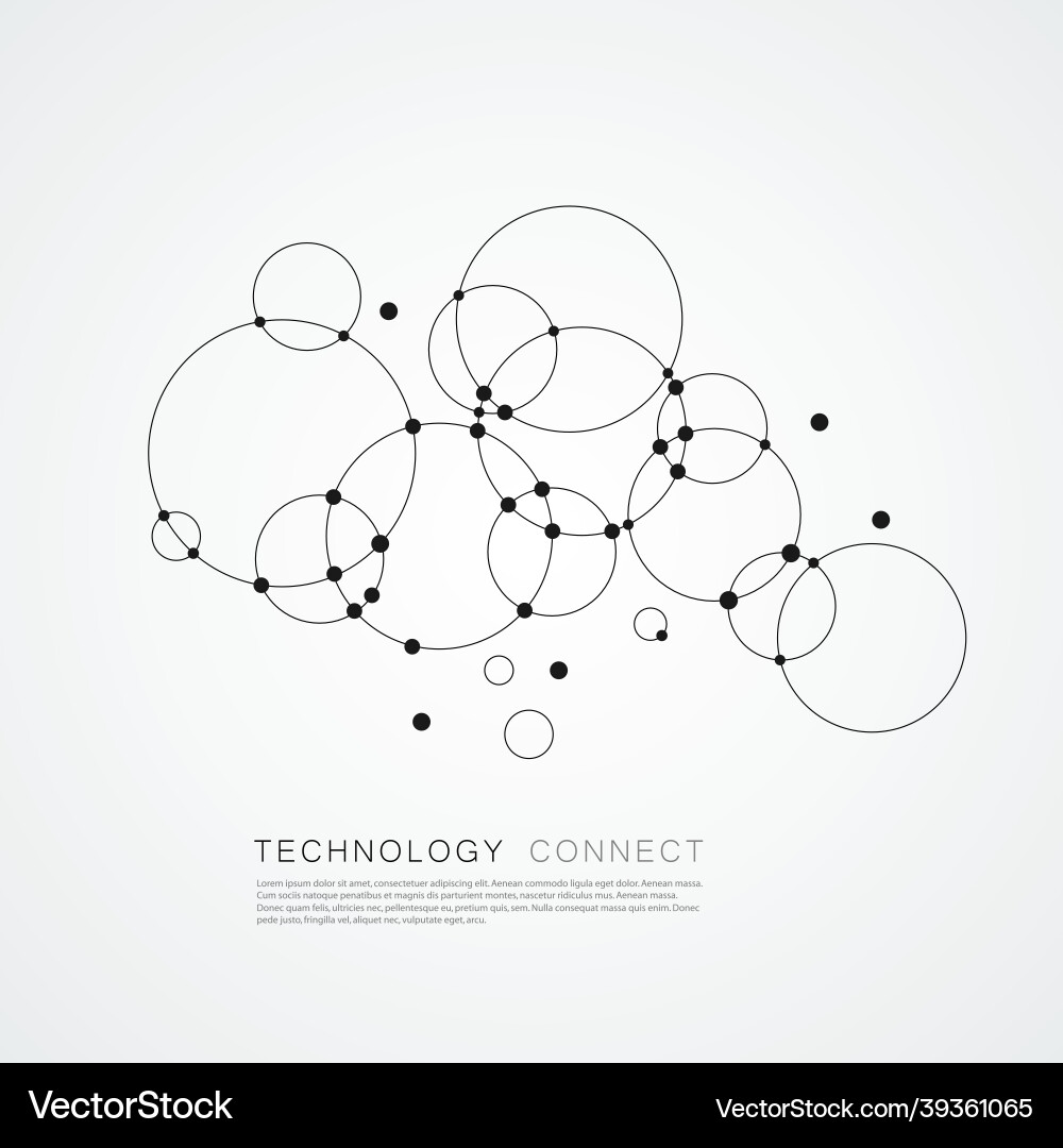 Connected Circles and Dots Background vector image