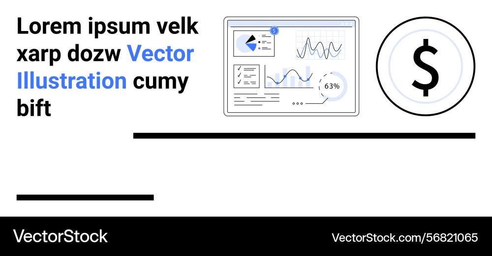 Data analysis dashboard with financial metrics Data analysis dashboard with financial metrics vector image
