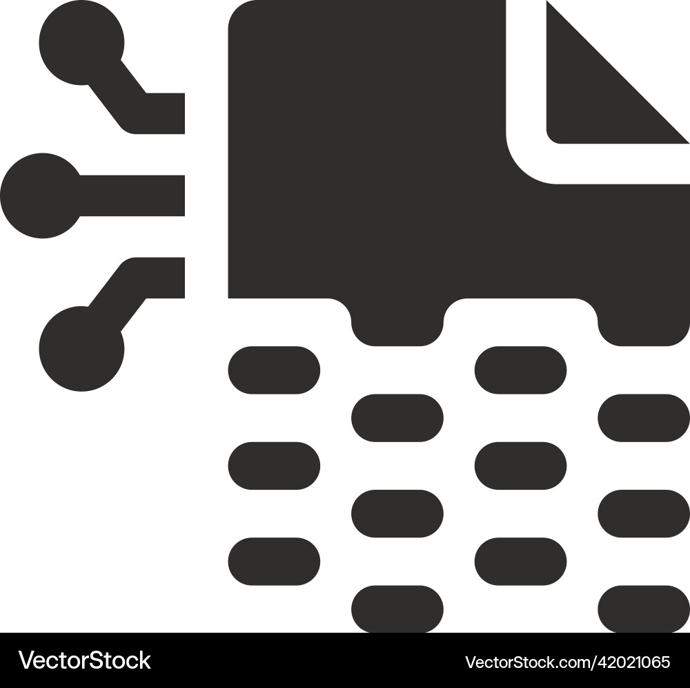 Data encryption icon on white background vector image