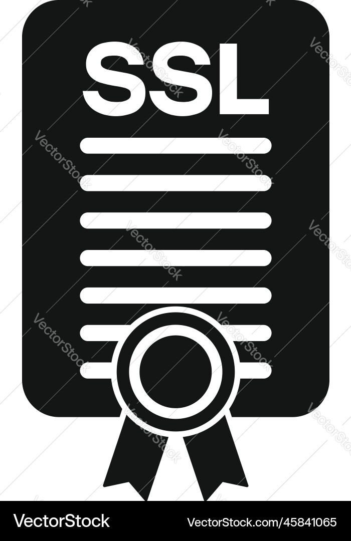 Digital ssl certificate icon simple secure Digital ssl certificate icon simple secure vector image