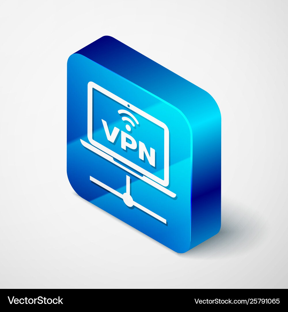 Isometric vpn computer network icon isolated Vector Image
