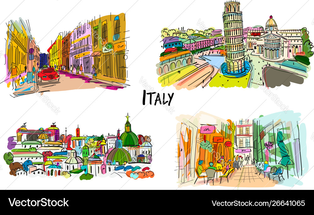 Italien Straßen Sammlung Skizze für Ihr Design Italien Straßen Sammlung Skizze für Ihr Design vektorbild