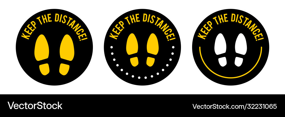 Keep your distance round floor marking for queue Keep your distance round floor marking for queue Vector Image