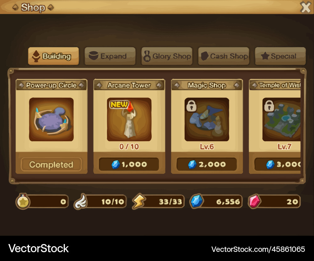 Level Button Game UI Pop-Up Icons vector image