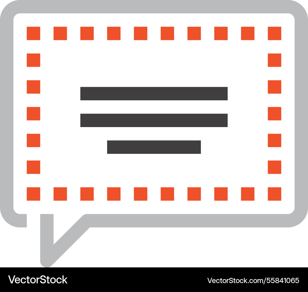 Message bubble flat line web icon concept Message bubble flat line web icon concept vector image