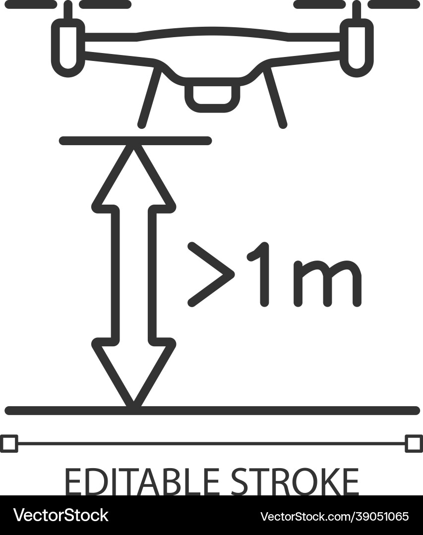 Minimum flight height linear manual label icon Minimum flight height linear manual label icon vector image