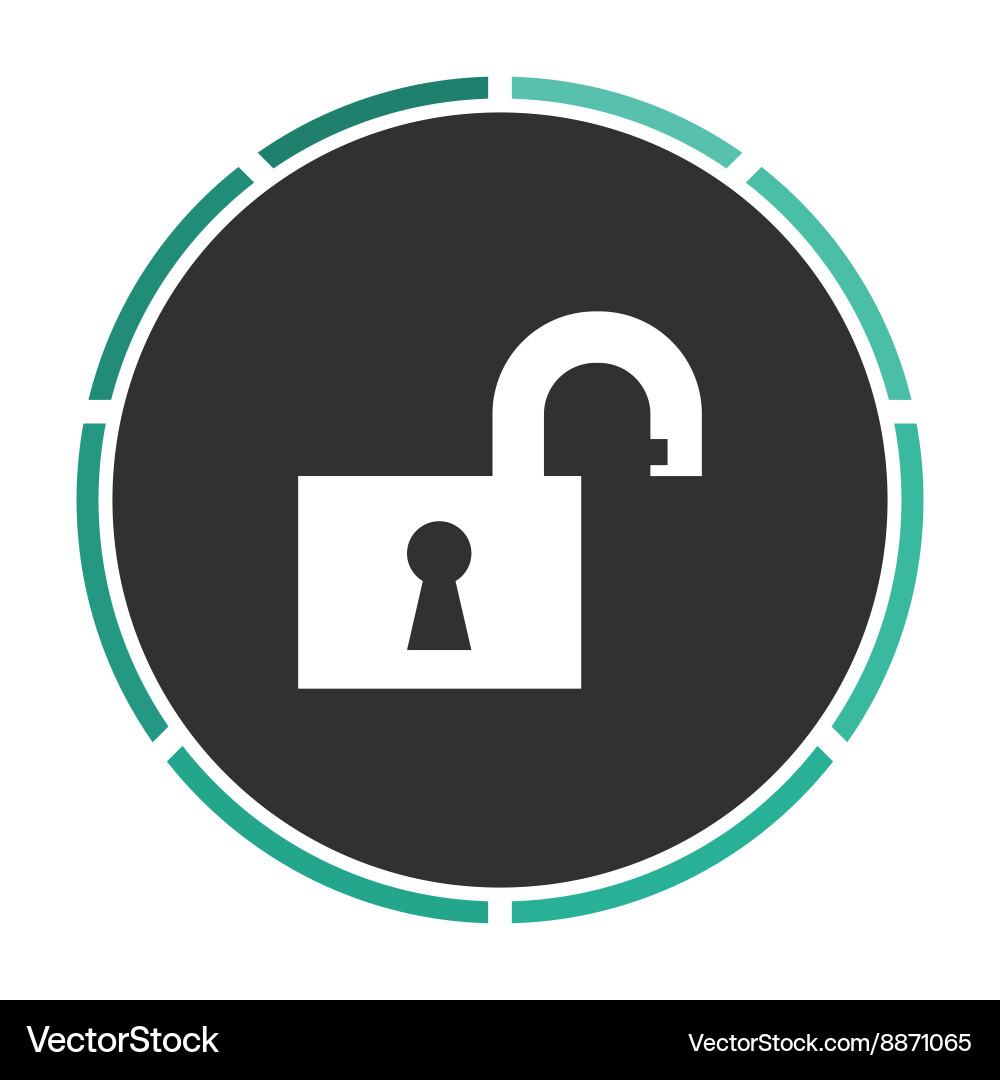 Open padlock computer symbol Open padlock computer symbol vector image