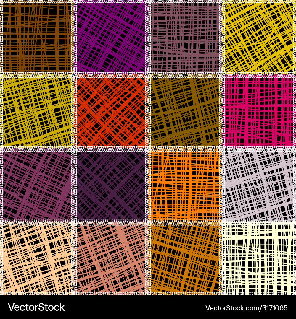 Patchwork of canvas Vector Image