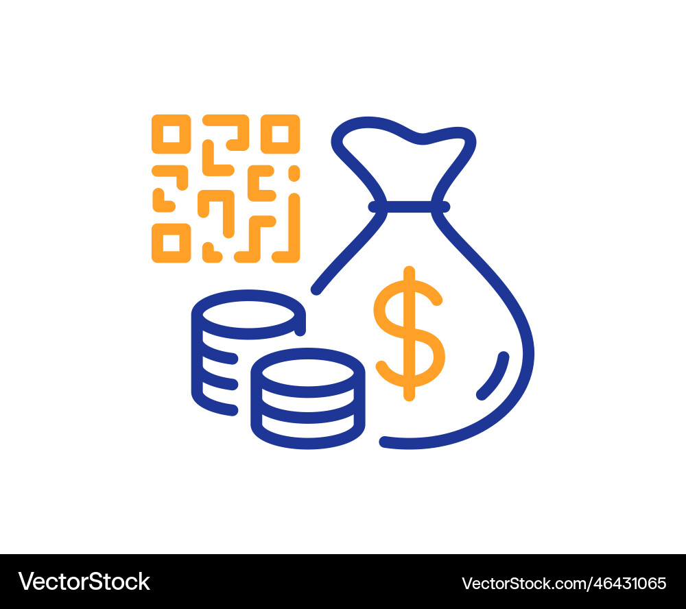 Qr code line icon scan barcode sign vector image