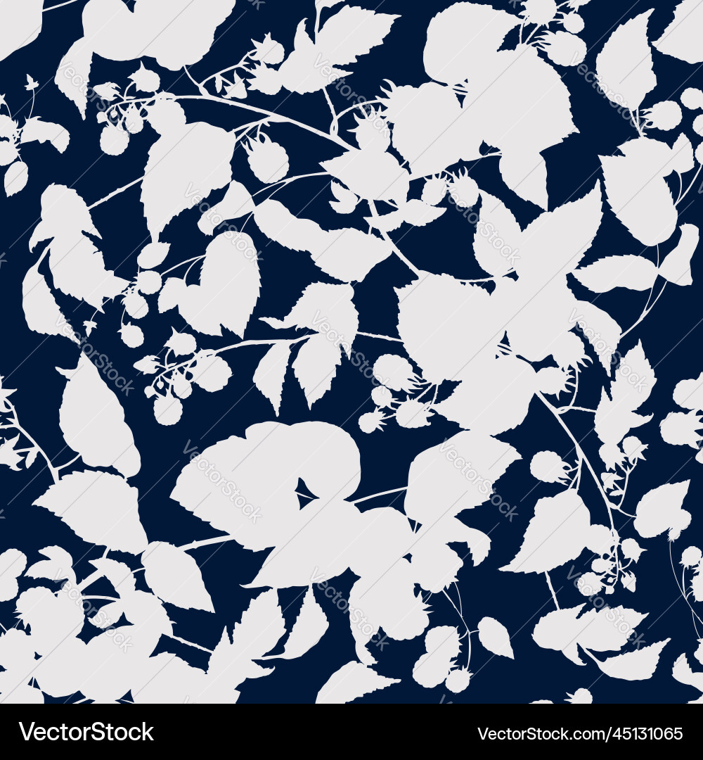 Raspberry bush pattern 5eps Vector Image