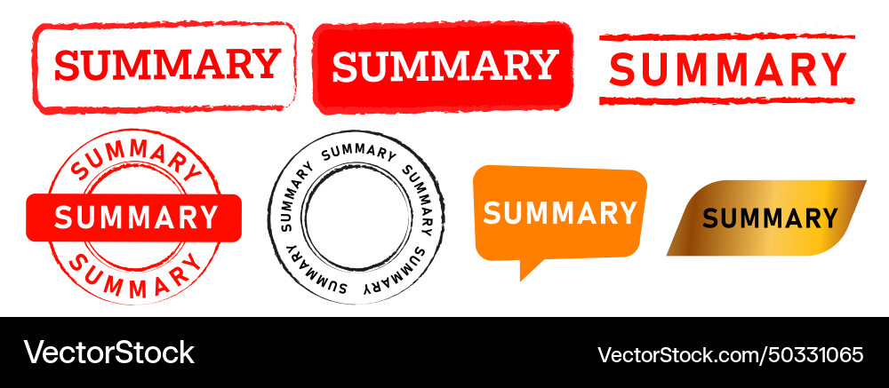 Text summary synopsis summarizing rubber stamp Text summary synopsis summarizing rubber stamp vector image